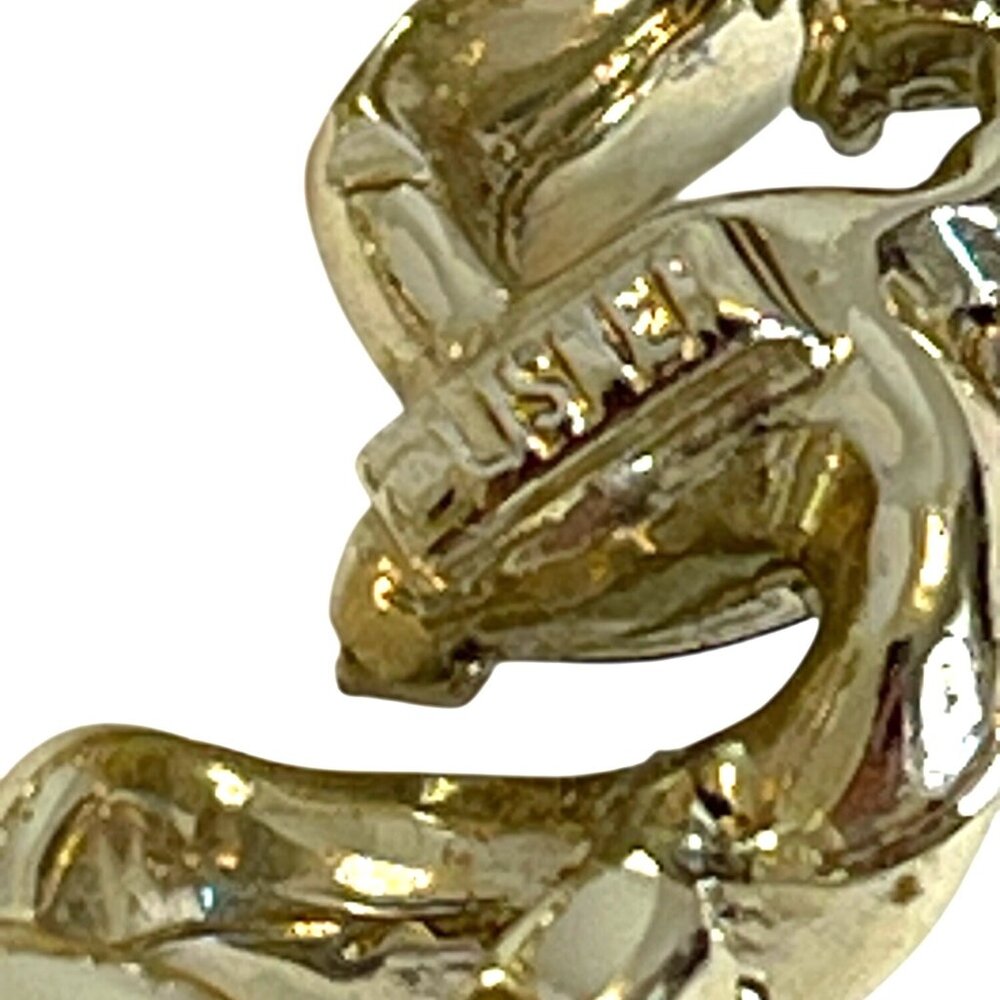 VTG Lisner Gold-Tone Ribbon Brooch Pin Emerald Green Rhinestones Glass Wreath - Picture 3 of 7